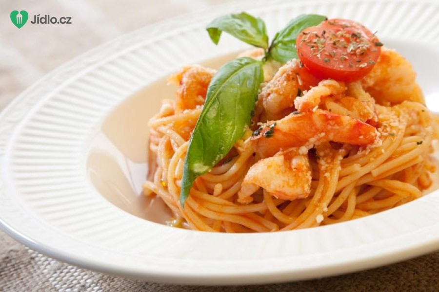 Rychlé krevety se špagetami
