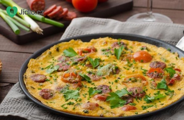 Omeleta s klobásou Chorizo recept